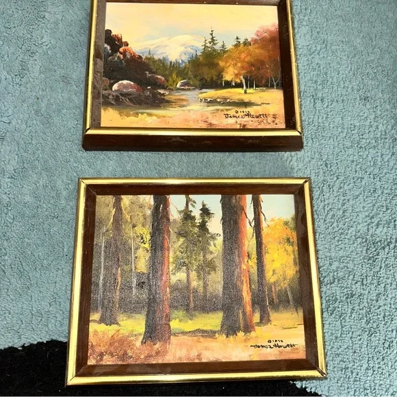 Signed James Hewitt Framed Nature Landscape Paintings - Picture 3 of 15